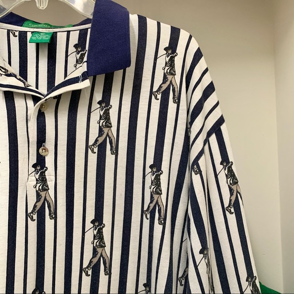 Vintage 90s Golf Polo Shirt Striped Mens XL - Picture 3 of 6